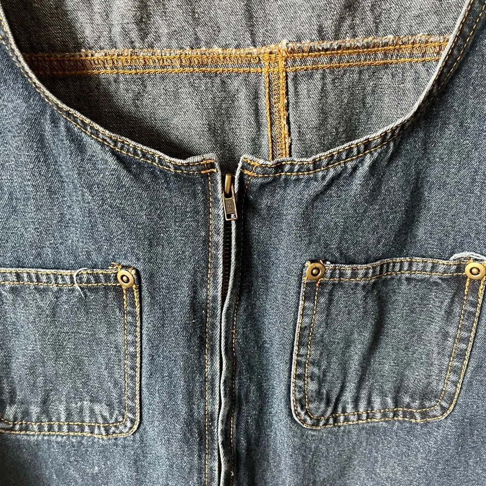 Vintage Y2K 90s Erika Denim Jumper Dress M - Picture 3 of 5